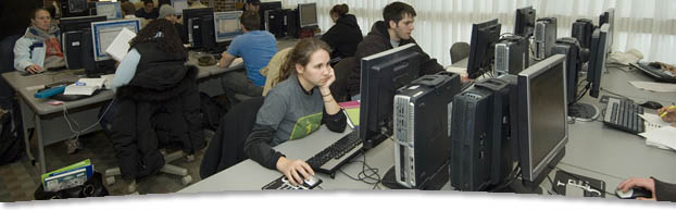 Student in computer lab