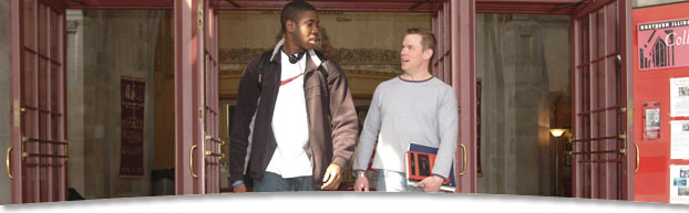 Students leaving the building