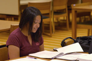 Student studying