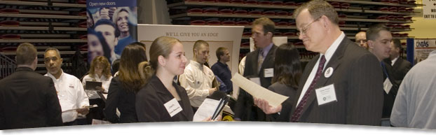 Photo of student at job fair