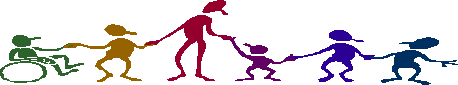 Graphic of Stick Figures of Different Sizes, Colors, and Abilities