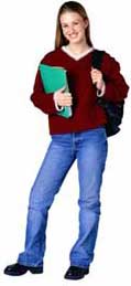 female student standing with a backpack