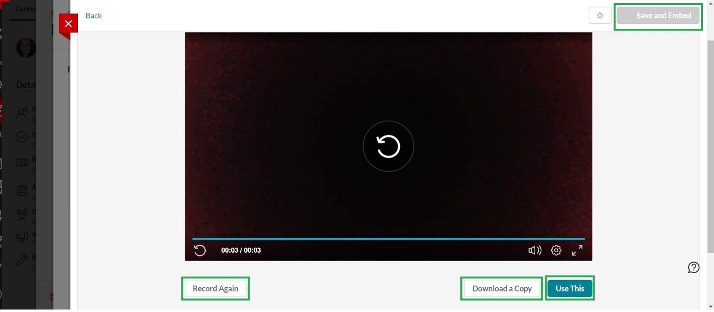 Save and Embed button