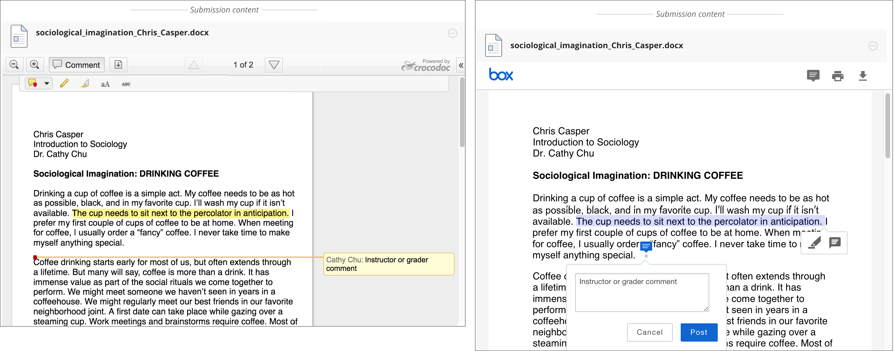 comparison of crocodoc with new box view