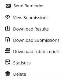 the Old Gradebook column menu includes individual actions that are on separate pages