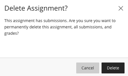 the old gradebook warning message for deleting a column was minimal