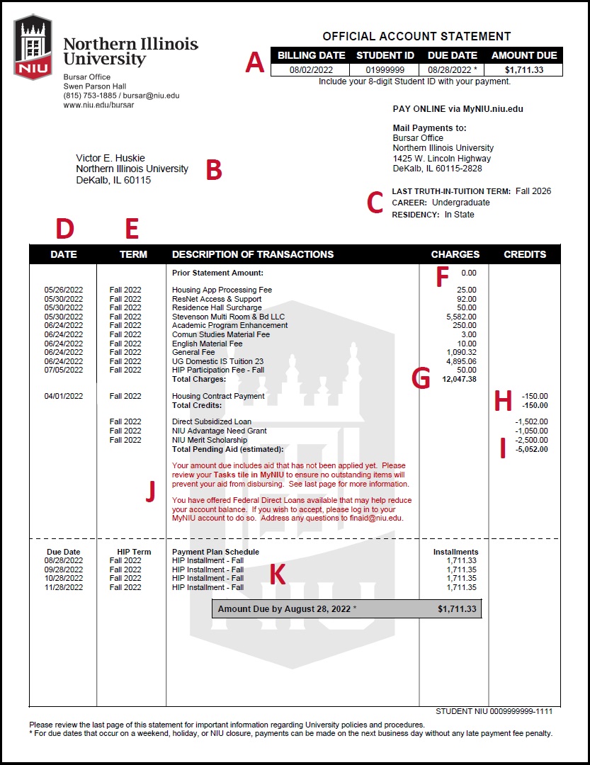 Sample Account Statement