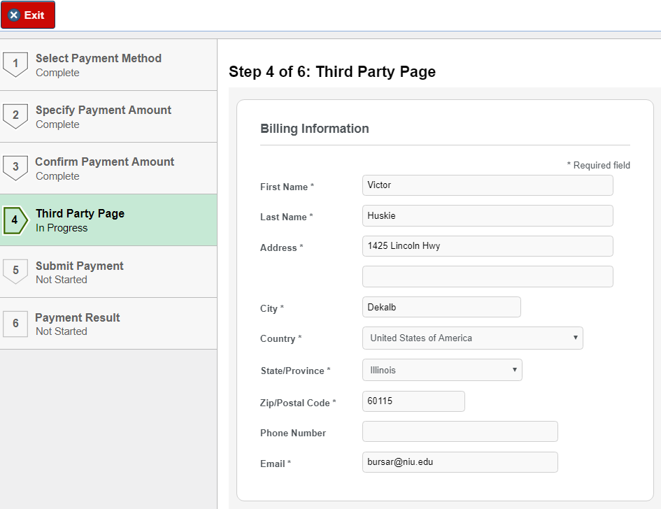 confirm billing info