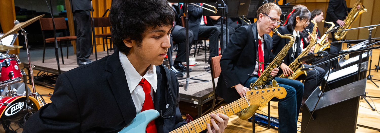 Students perform in the NIU Philharmonic Orchestra