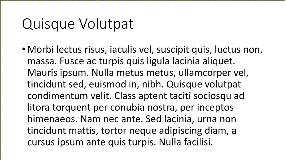 poor example slide with many lines of text