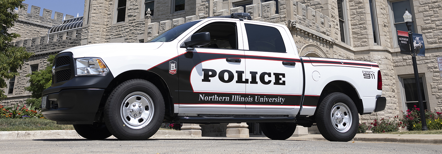 staff members of public safety in front of Altgeld Hall