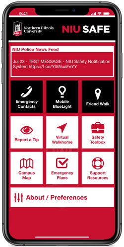 NIU Safe app screen