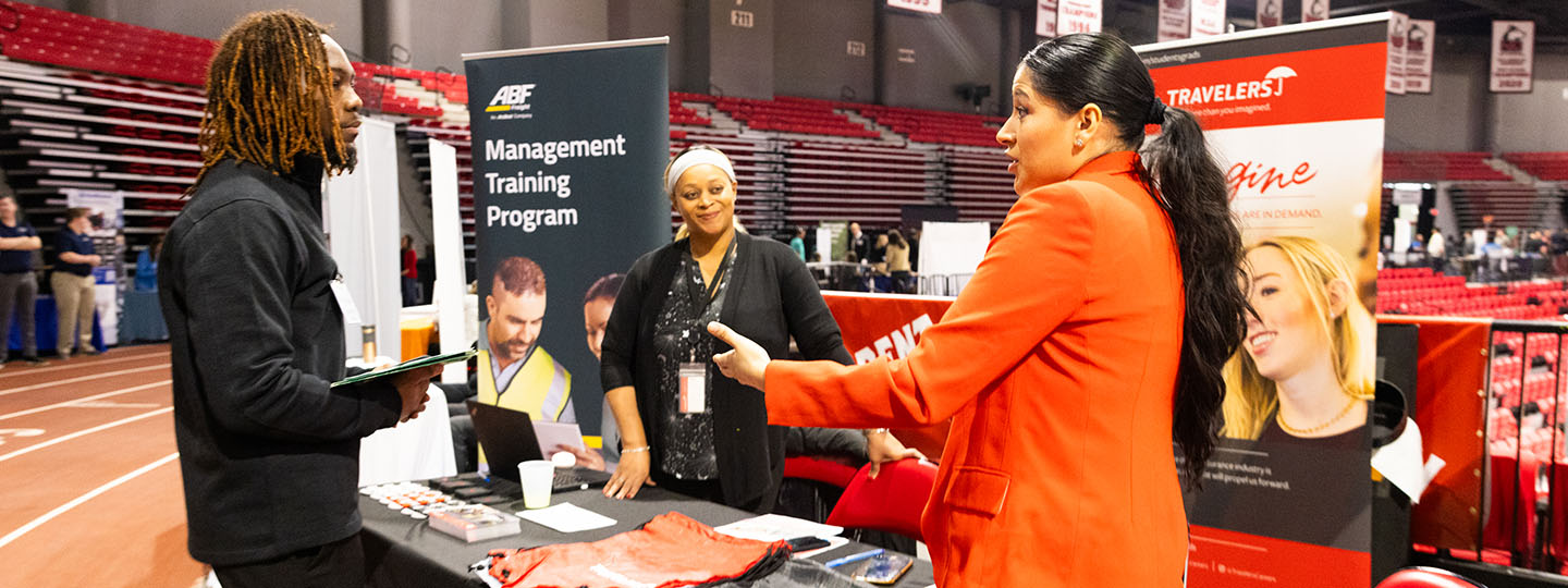 student at NIU Job Fair
