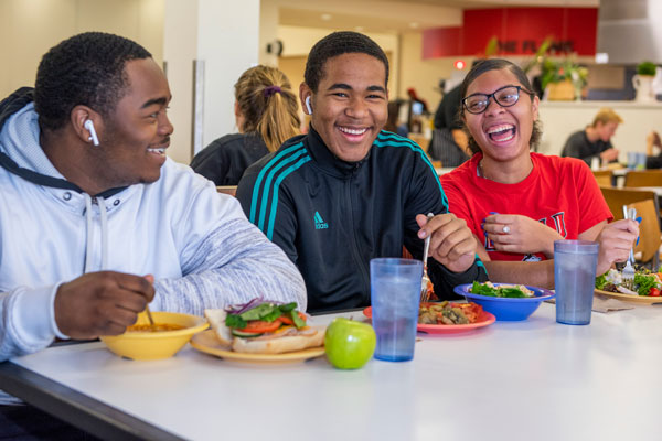 Students in New Hall Dining