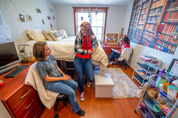 Students in residence hall