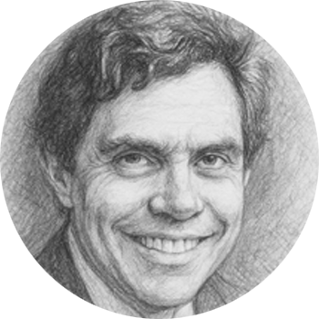 Neil Postman pencil sketch photo