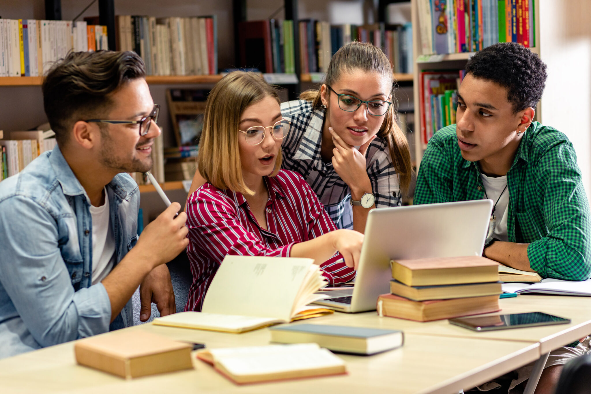 students studying together