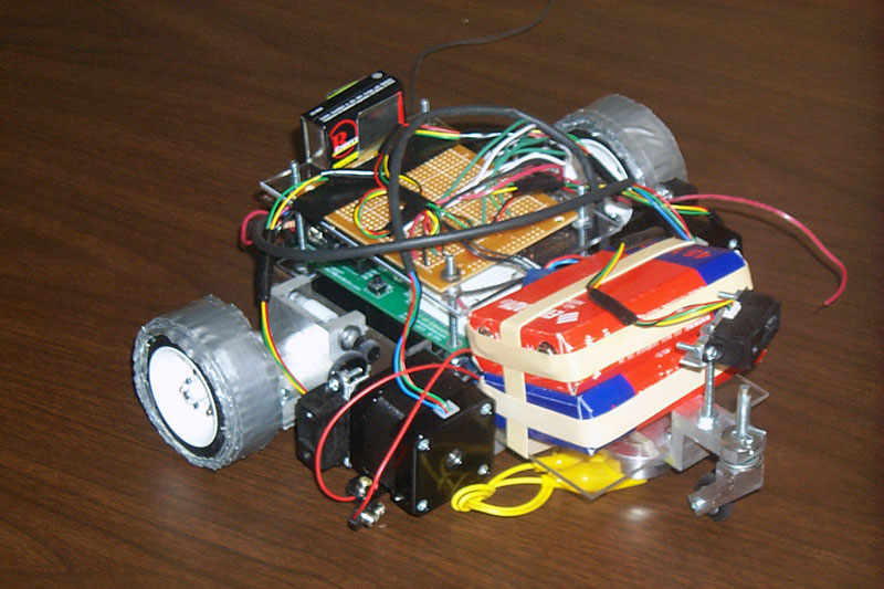 Magnetic climbing robot in action