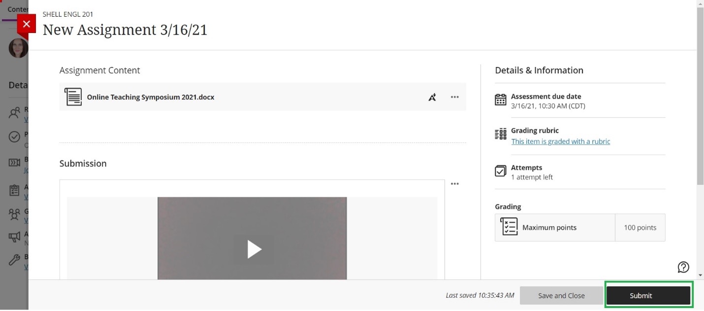 Submit button