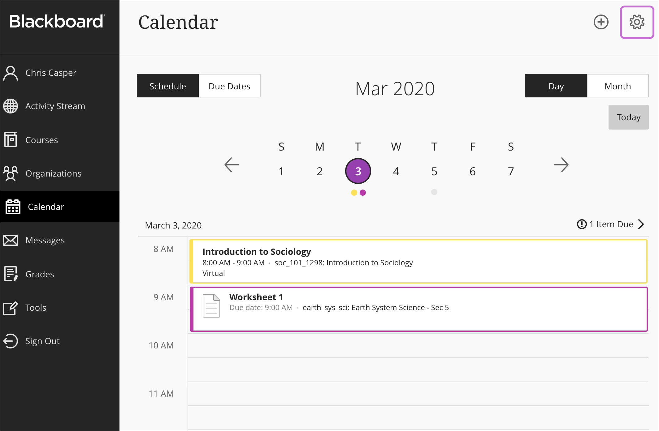 Ultra student calendar