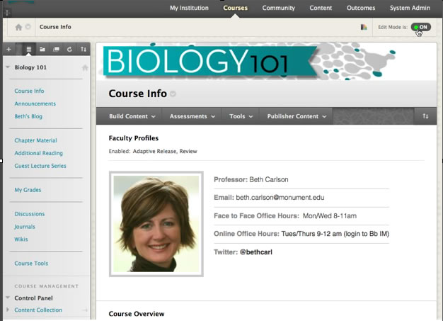 sample faculty profile