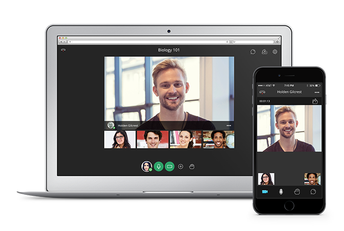 screenshot of collaborate session on laptop and mobile