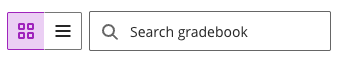 New Gradebook search is on the left, next to the view toggle