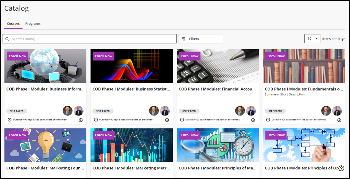 screenshot of Catalog in TDM