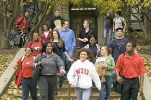 students on campus