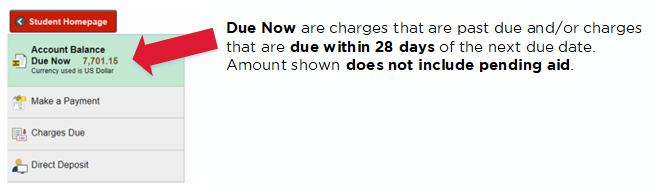 account balance left nav