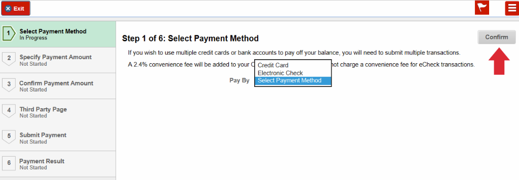 select payment method