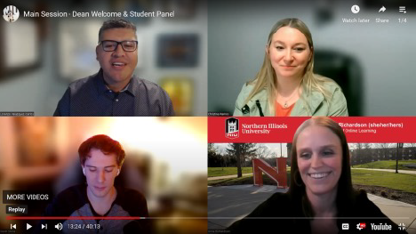 students participating in online student panel discussion