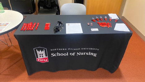 nursing recruitment table at community college partners