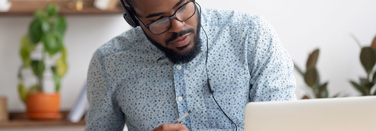 man using laptop