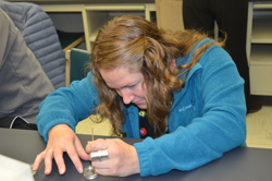 Student working in lab
