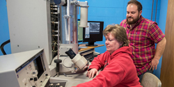 Photo in the Core Microscopy Lab