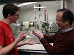 Dr. Zheng and graduate student Timothy Perkins