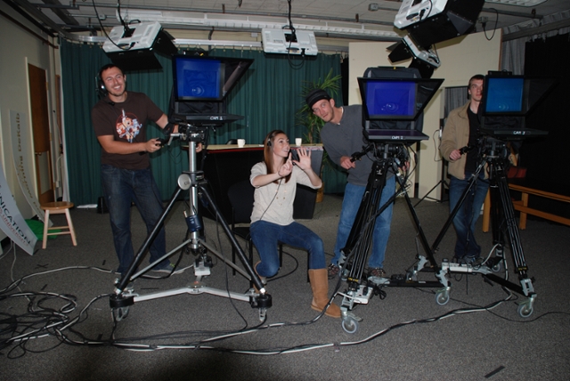 three camera television studio