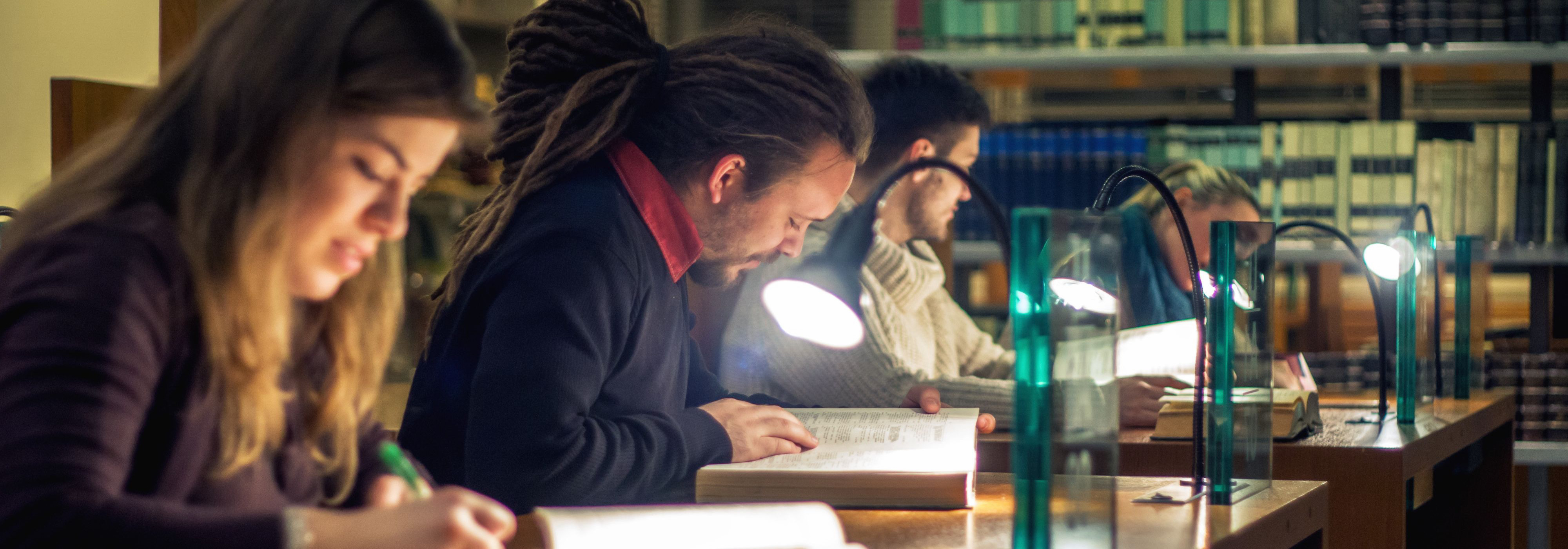 Students studying history