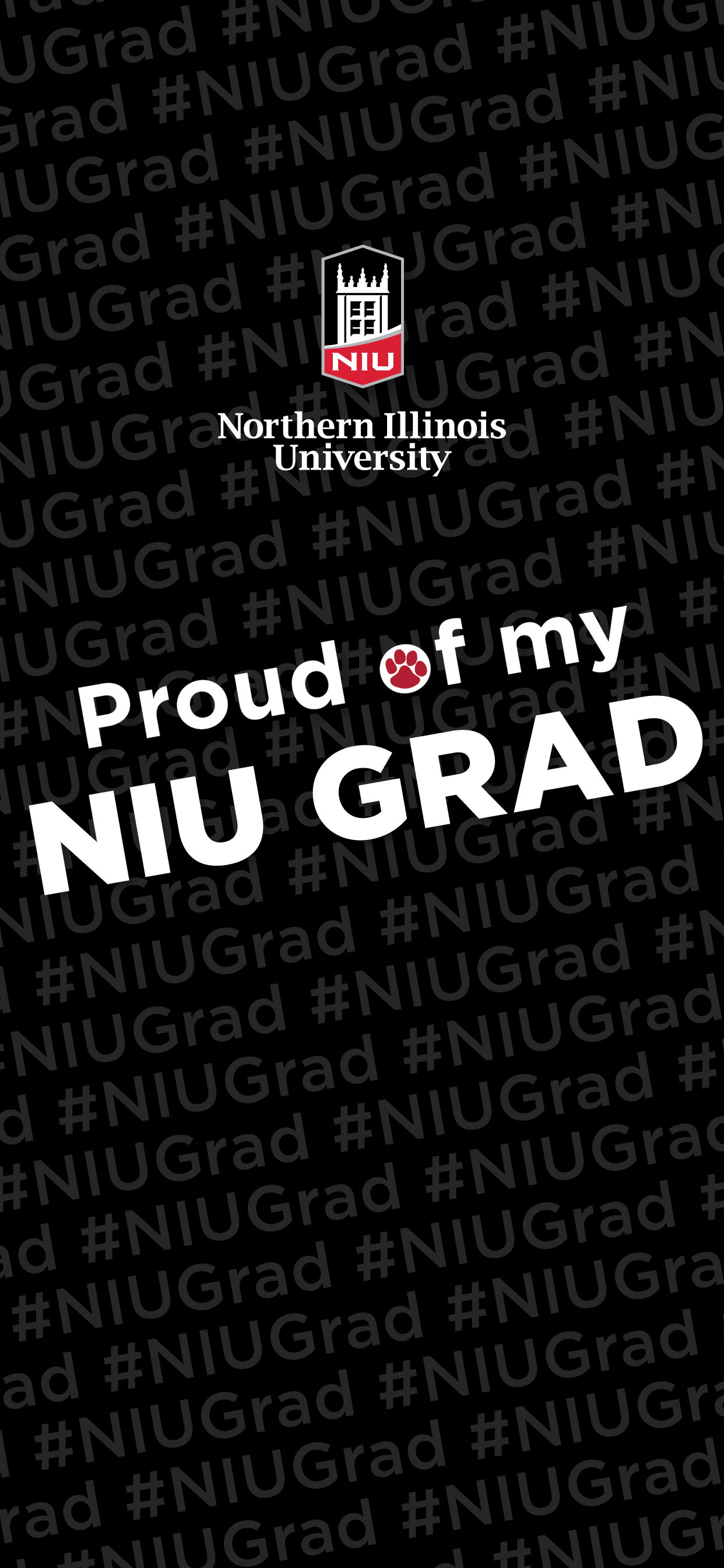 Proud NIU Grad Parent - Black iPhone background