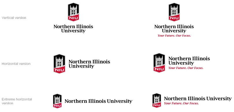 NIU logo configurations