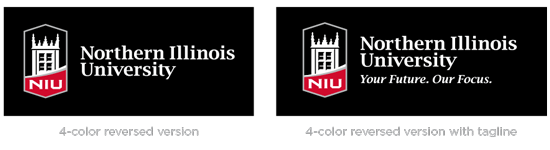 NIU 4-color logos reversed