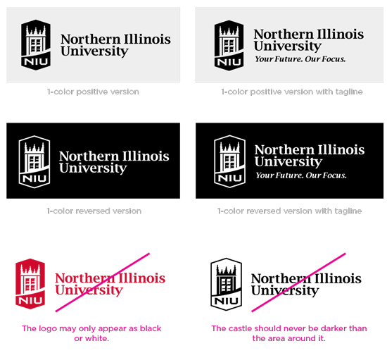 NIU 1-color logos