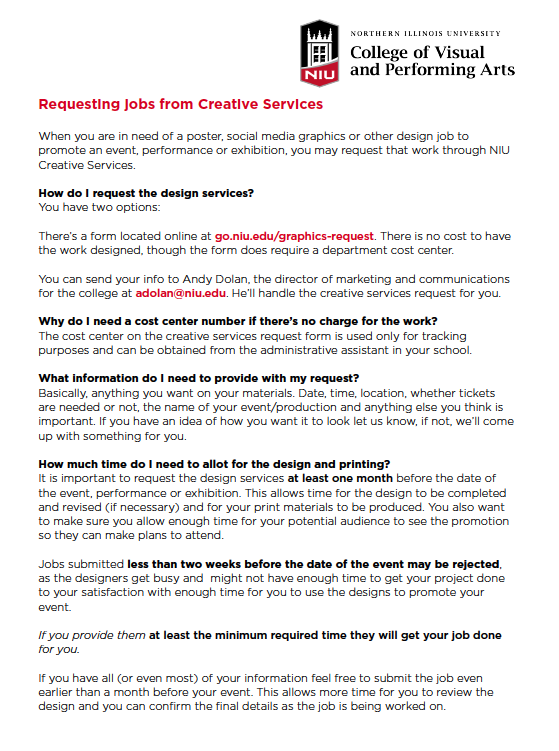 How to request marketing materials and printing
