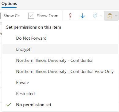 Show Encryption Level options