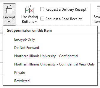 Show Encryption Level options