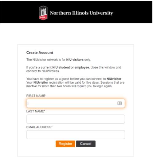 Screenshot of Create Account Screen