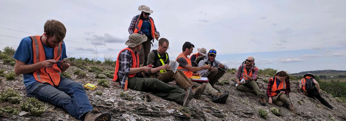 Students at a geology field school