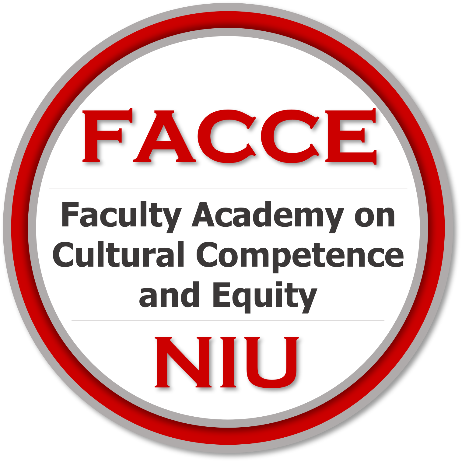 circular badge recognizing participation in the faculty academy on cultural competence and equity