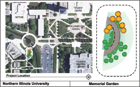 diagram of location of memorial garden